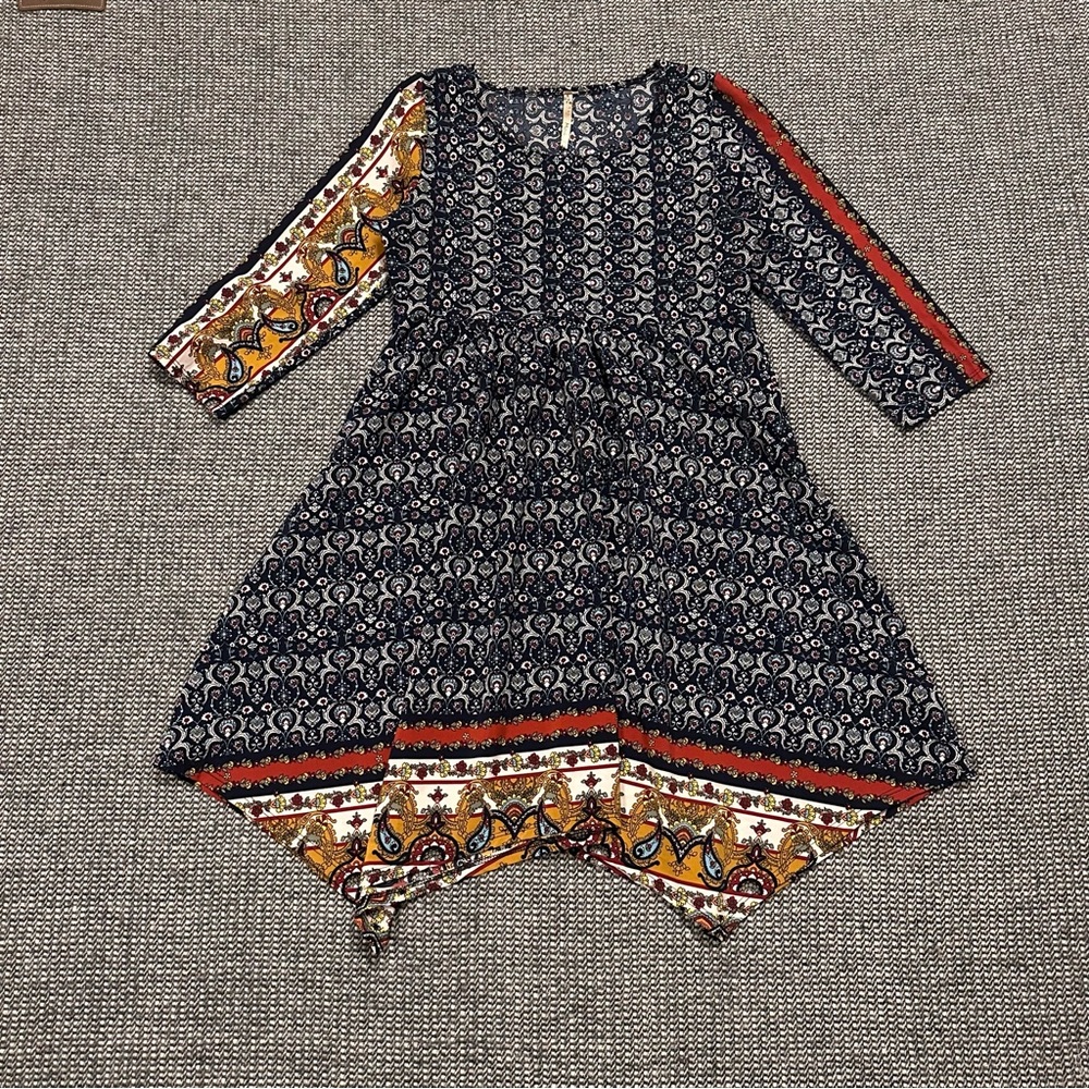 MOA USA Navy and White Patterned Dress
